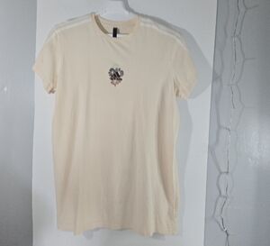 Adidas Cream Short Sleeve Tee with Graphic